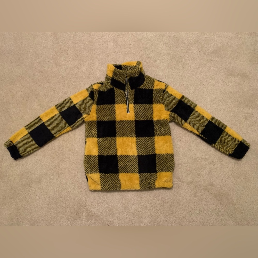 Small Women’s Sherpa Pullover, Quarter Zip, Long Sleeve, Soft Fleece Coat